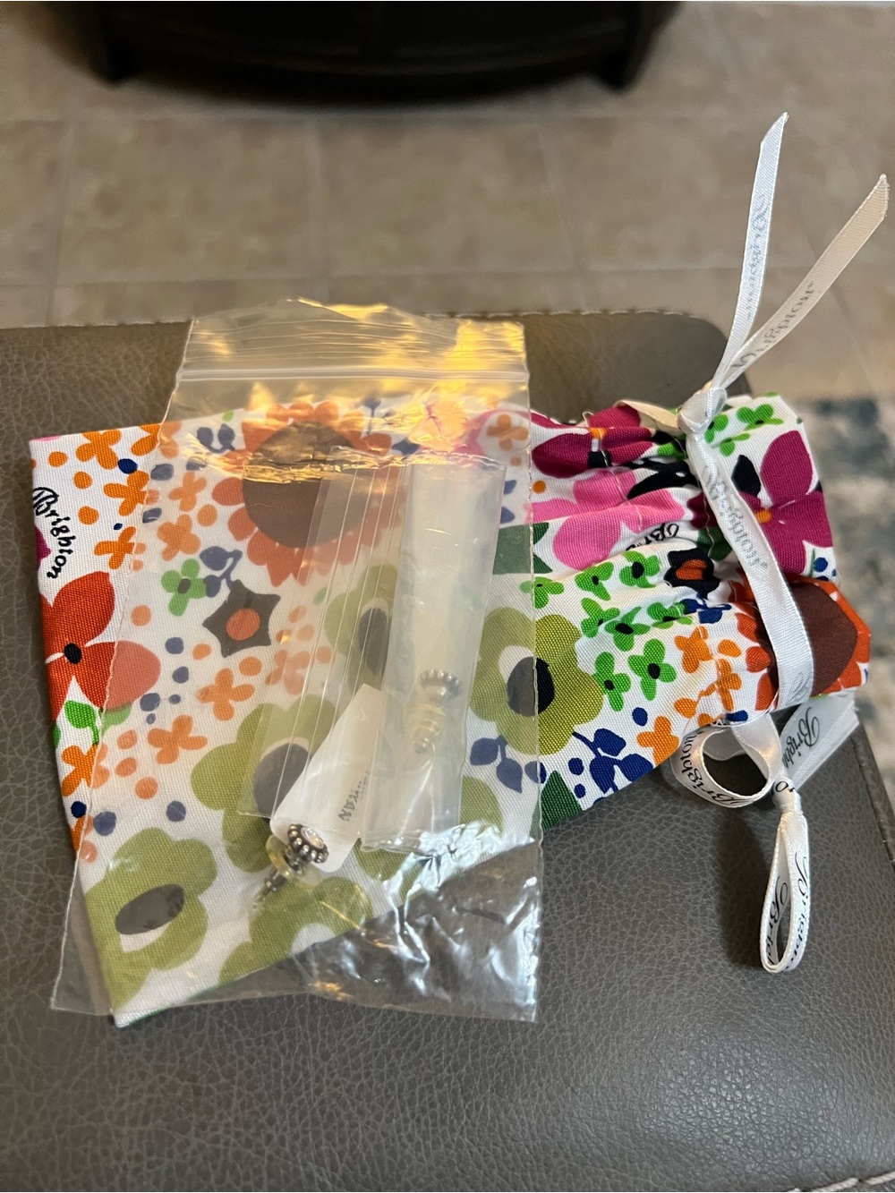 Brighton Floral Multi-Color Drop Earrings with White Accents